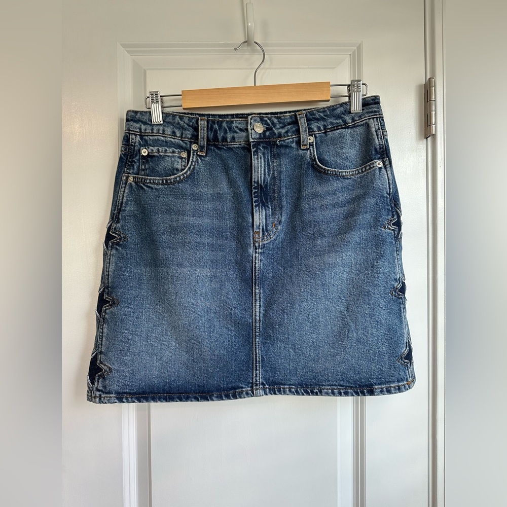 Rails Burbank Denim Skirt Starry Night High-Rise Vintage Inspired Boho Size 29